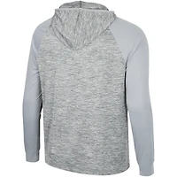 Men's Colosseum Gray Oregon Ducks Cybernetic Raglan Quarter-Zip Hooded Top