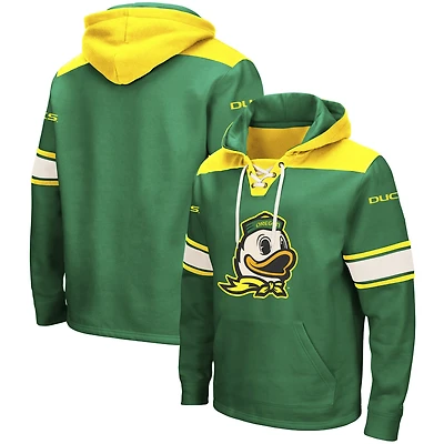 Men's Colosseum Green Oregon Ducks 2.0 Lace-Up Pullover Hoodie