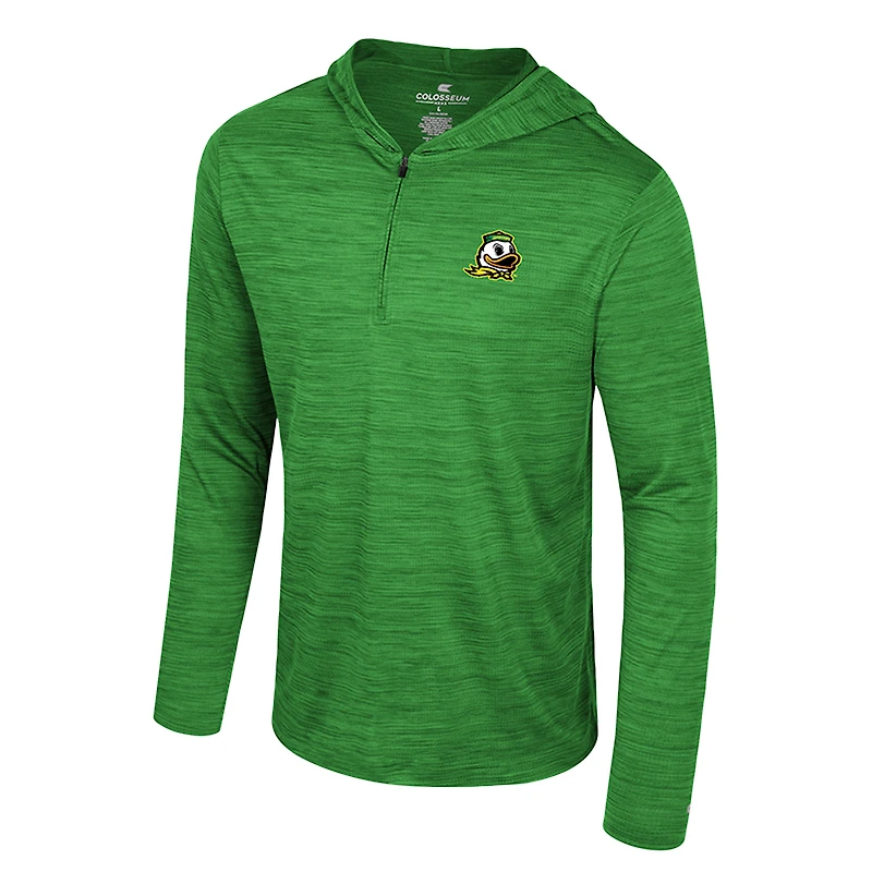Men's Colosseum Green Oregon Ducks Always Sunny Lightweight Quarter-Zip Hoodie