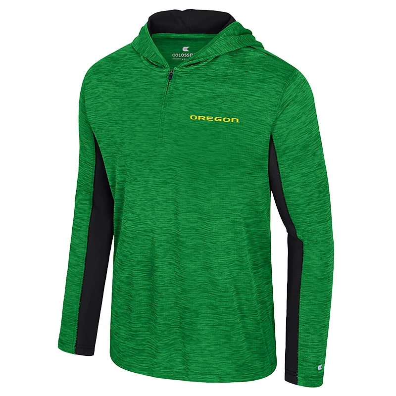 Men's Colosseum Green Oregon Ducks Always Sunny Quarter-Zip Hoodie