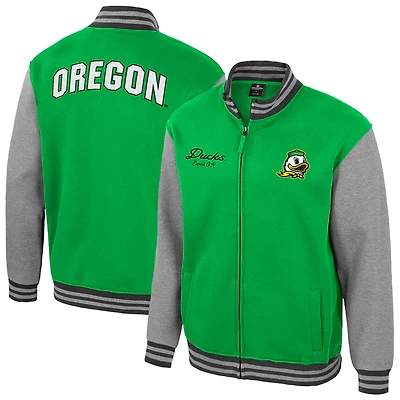 Veste universitaire entièrement zippée Ambi-Turner des Ducks de l'Oregon pour homme, vert Colosseum