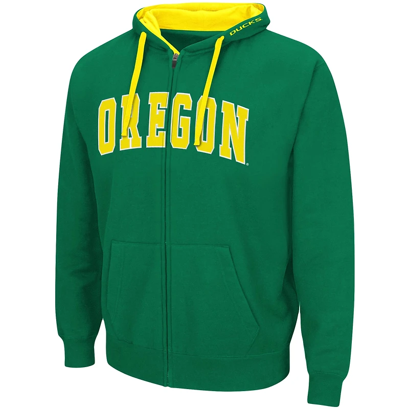 Men's Colosseum Green Oregon Ducks Big & Tall Full-Zip Hoodie