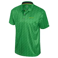 Men's Colosseum  Green Oregon Ducks Football Print Polo