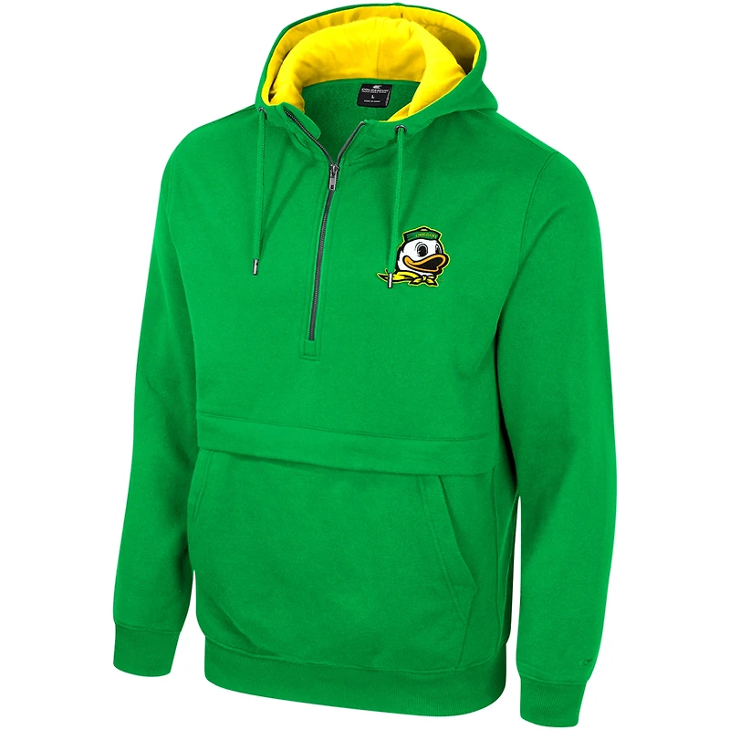 Men's Colosseum Green Oregon Ducks Half-Zip Hoodie