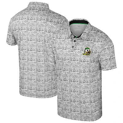 Men's Colosseum  Green Oregon Ducks It's Time! All Over Print Polo