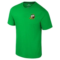 Men's Colosseum Oregon Ducks Logo Lockup 2-Hit Active Blend T-Shirt
