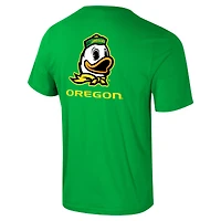 Men's Colosseum Oregon Ducks Logo Lockup 2-Hit Active Blend T-Shirt