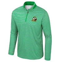 Haut rayé à glissière quart de tour pour homme Colosseum Green Oregon Ducks
