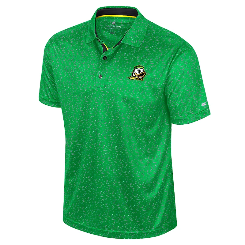 Polo de golf sublimé Colosseum Kelly Green pour homme des Oregon Ducks