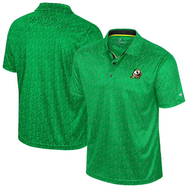 Polo de golf sublimé Colosseum Kelly Green pour homme des Oregon Ducks
