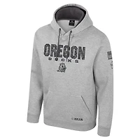 Men's Colosseum Heather Gray Oregon Ducks Oorah OHT Military Appreciation Pullover Hoodie