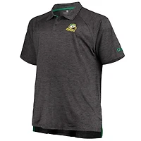 Men's Colosseum Heathered Black Oregon Ducks Big & Tall Down Swing Polo