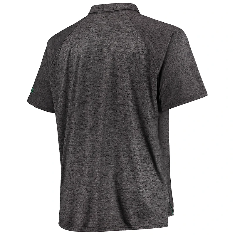 Men's Colosseum Heathered Black Oregon Ducks Big & Tall Down Swing Polo