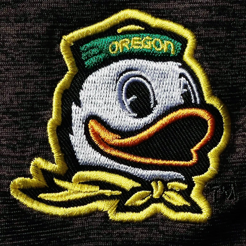 Men's Colosseum Heathered Black Oregon Ducks Big & Tall Down Swing Polo