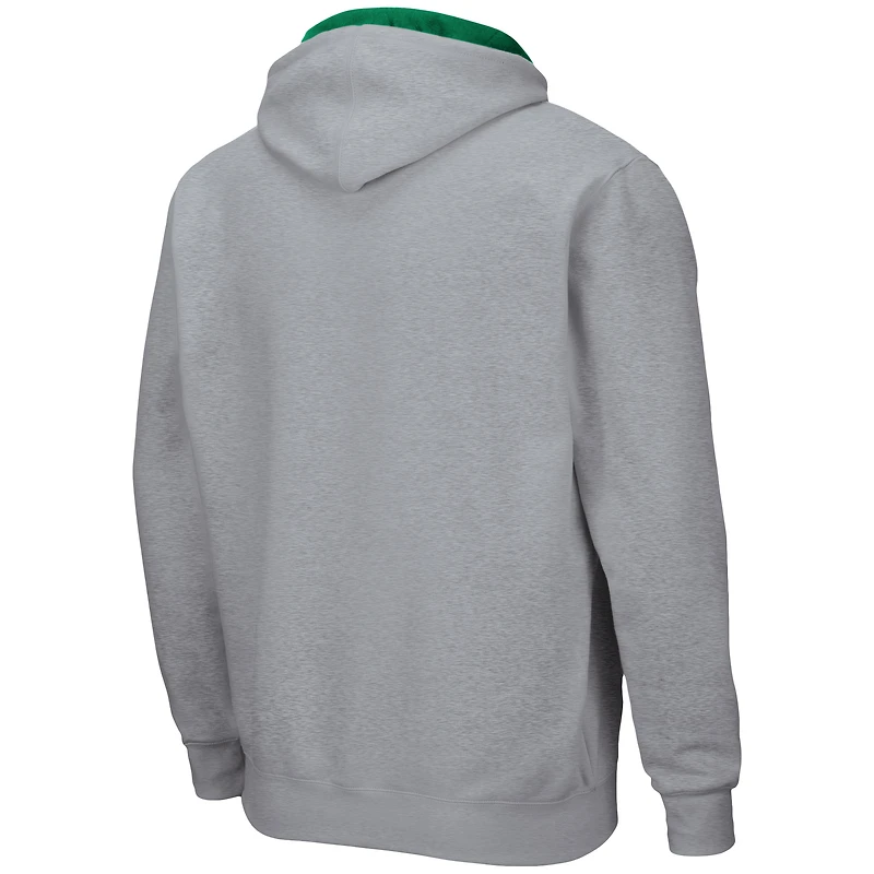 Men's Colosseum Heathered Gray Oregon Ducks Arch & Logo 3.0 Full-Zip Hoodie