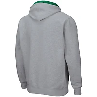 Men's Colosseum Heathered Gray Oregon Ducks Arch & Logo 3.0 Full-Zip Hoodie