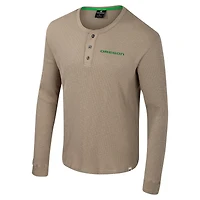 Men's Colosseum  Tan Oregon Ducks Great Outdoors Henley Long Sleeve Shirt