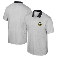 Polo Colosseum Homme Blanc/Noir Oregon Ducks Imprimé Stripe