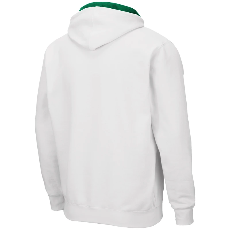 Men's Colosseum White Oregon Ducks Arch & Logo 3.0 Full-Zip Hoodie
