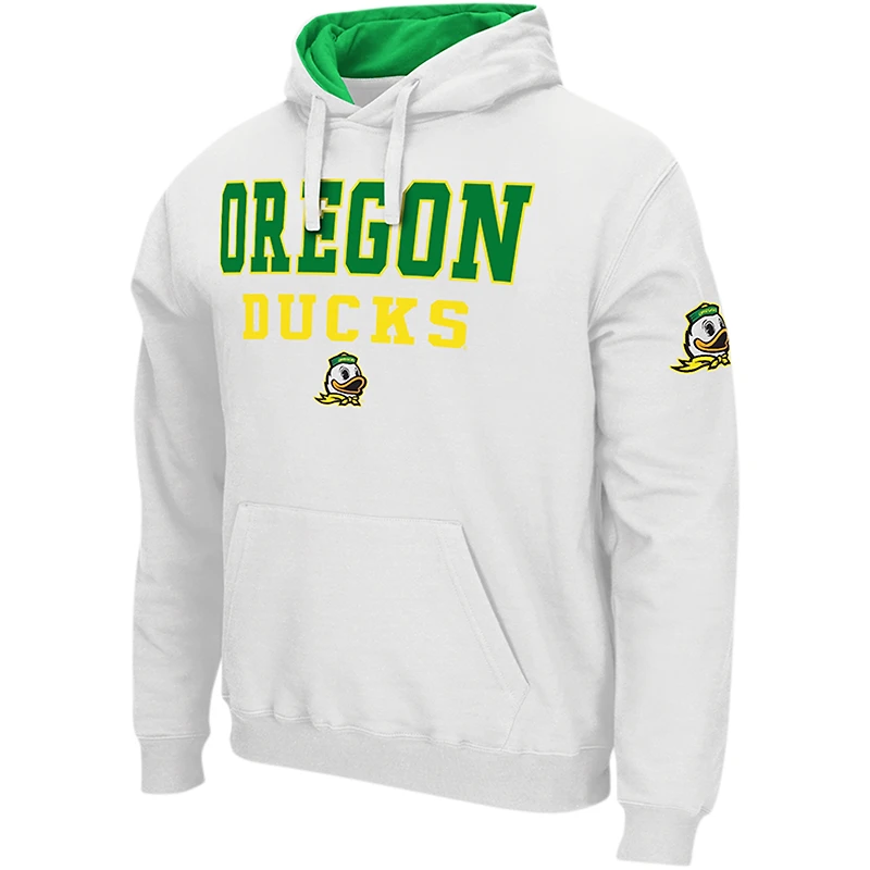 Men's Colosseum White Oregon Ducks Sunrise Pullover Hoodie