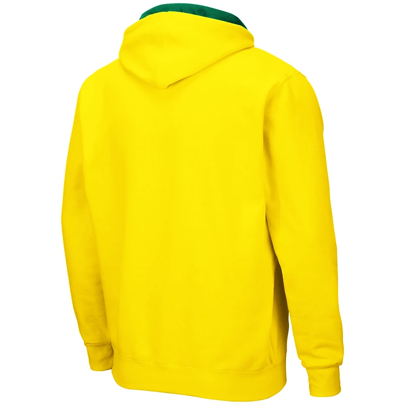 Men's Colosseum Yellow Oregon Ducks Arch & Logo 3.0 Full-Zip Hoodie
