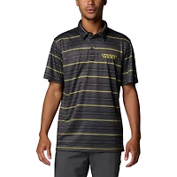 Men's Columbia Black Oregon Ducks PFG Super Terminal Tackle™ Omni-Shade™ Stripe Polo