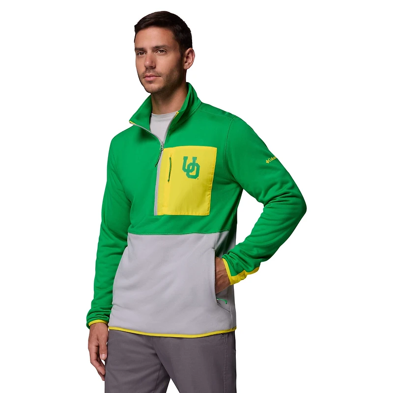 Pull-over demi-zippé Omni-Wick Hike pour homme, vert/gris, des Oregon Ducks de Columbia