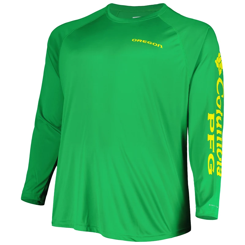 T-shirt à manches longues Omni-Wick raglan vert Oregon Ducks pour homme de Columbia