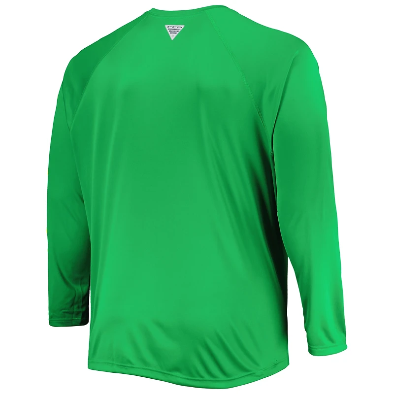 T-shirt à manches longues Omni-Wick raglan vert Oregon Ducks pour homme de Columbia