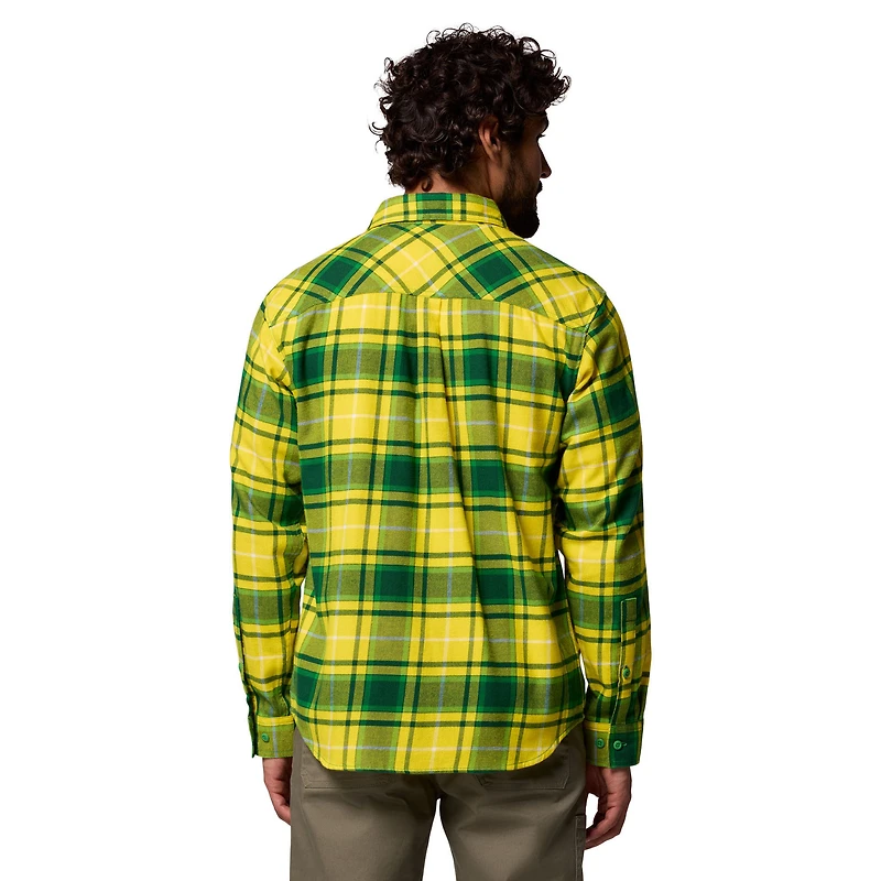 Men's Columbia  Green Oregon Ducks Flare Gun Omni-Wick Flannel Long Sleeve Button-Up Shirt