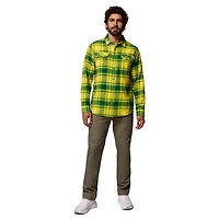 Men's Columbia  Green Oregon Ducks Flare Gun Omni-Wick Flannel Long Sleeve Button-Up Shirt