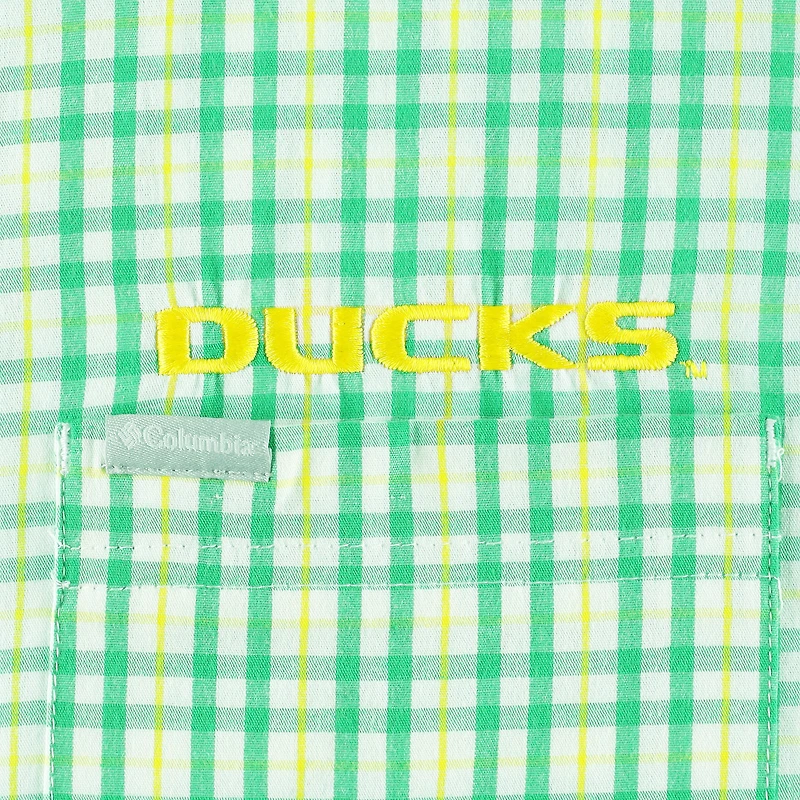 Men's Columbia Green Oregon Ducks Rapid Rivers Logo Button-Down Shirt