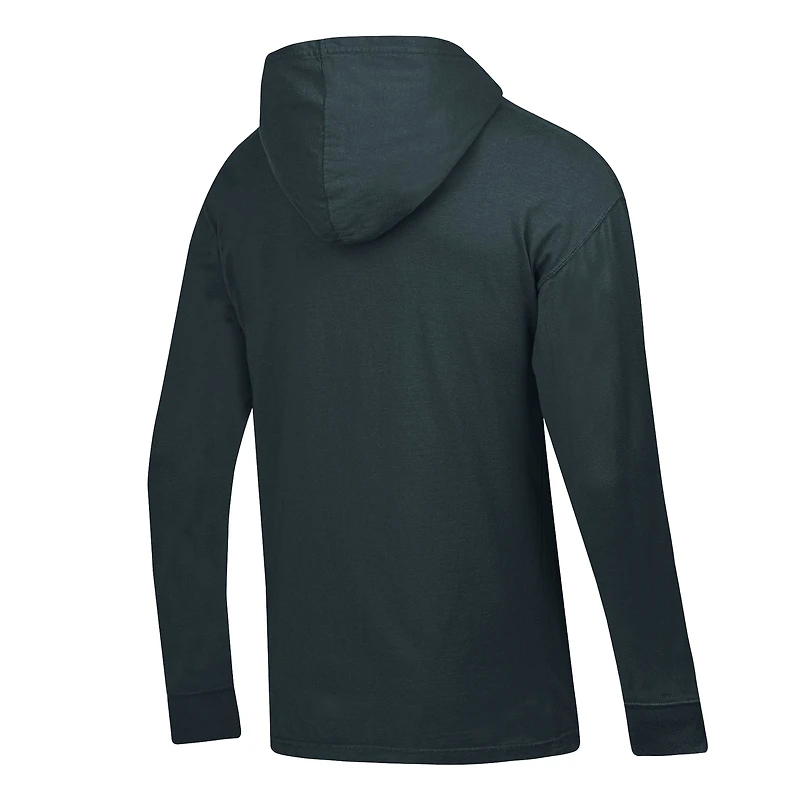 Men's ComfortWash Charcoal Oregon Ducks Long Sleeve Hooded T-Shirt