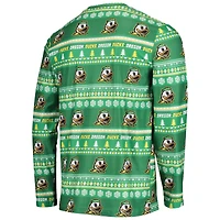 Men's Concepts Sport Green Oregon Ducks Ugly Sweater Long Sleeve Top and Pants Sleep Set
