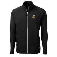 Men's Cutter & Buck Black Oregon Ducks Big Tall Adapt Eco Knit Hybrid Recycled Full-Zip Jacket