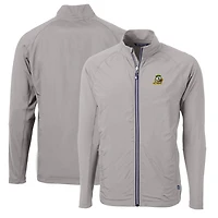 Veste hybride entièrement zippée en tricot écologique Adapt pour homme, gris, des Oregon Ducks, de taille grande et taille, tissu recyclé.