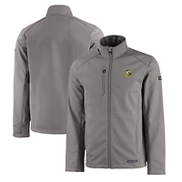 Veste zippée intégrale recyclée Evoke Eco Softshell pour homme, grise, des Oregon Ducks, Cutter & Buck