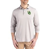 Men's Cutter & Buck  Gray Oregon Ducks Primary Coastline Epic Comfort Long-Sleeve Polo