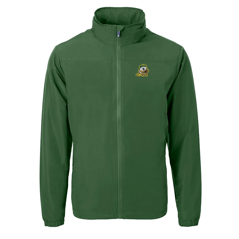 Veste zippée intégrale écologique recyclée pour homme, Cutter & Buck Green, Oregon Ducks Charter