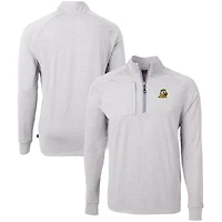 Pull-over zippé en tricot écologique Adapt Big & Tall pour homme, gris chiné, des Oregon Ducks, Cutter Buck