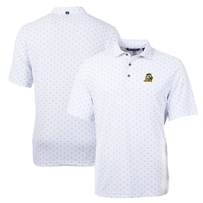 Men's Cutter & Buck White Oregon Ducks Big Tall Virtue Eco Pique Tile Print Recycled Polo