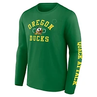 Men's Fanatics Apple Green Oregon Ducks Modern Arch 2-Hit Long Sleeve T-Shirt