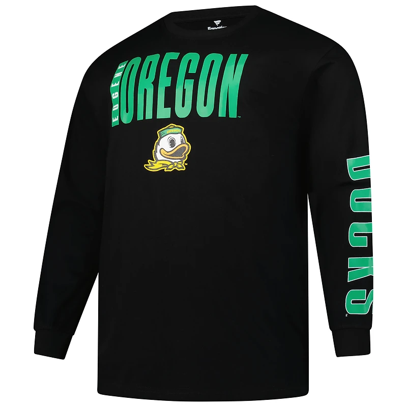 Men's Fanatics Black Oregon Ducks Big & Tall Vision Long Sleeve T-Shirt