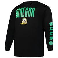 Men's Fanatics  Black Oregon Ducks Big & Tall Vision Long Sleeve T-Shirt