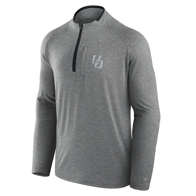 Men's Fanatics Black Oregon Ducks Mock Neck Half-Zip Pullover Jacket