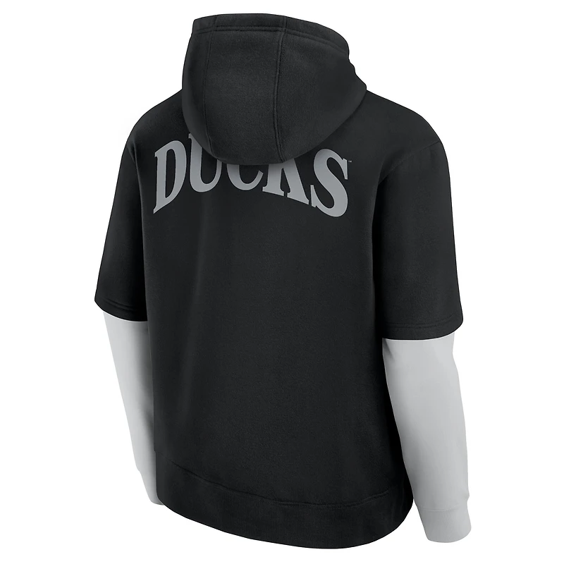 Men's Fanatics Black Oregon Ducks Sleek Pullover Hoodie
