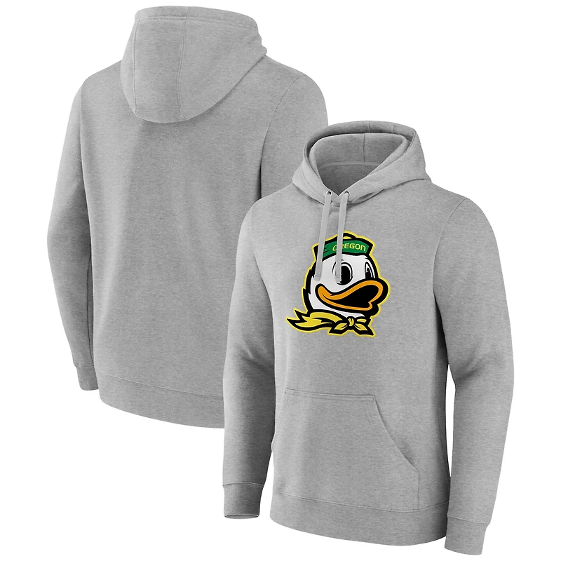 Men's Fanatics Gray Oregon Ducks Primary Logo Pullover Hoodie