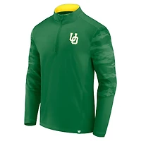 Haut à quart de zip Ringer Fanatics vert Oregon Ducks pour hommes