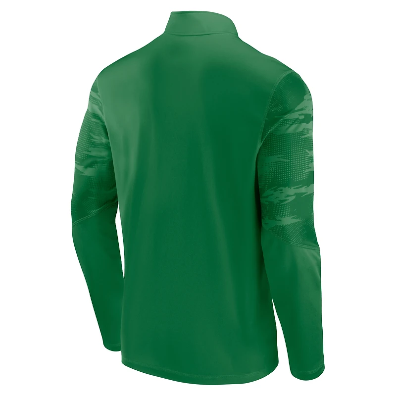 Haut à quart de zip Ringer Fanatics vert Oregon Ducks pour hommes
