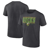 Men's Fanatics Heather Charcoal Oregon Ducks Triangle Multi-Stripe T-Shirt